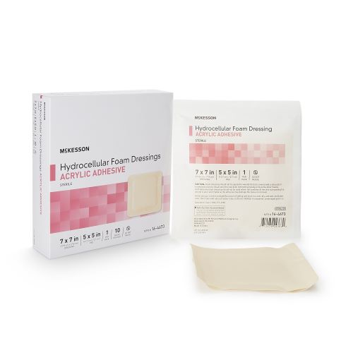 Adhesive Foam Dressing Acrylic Adhesive 7 x 7 Inch Sacral - Sterile