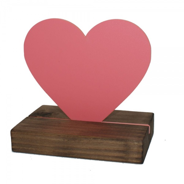 Heart Shaped Pink Table Top Chalkboard