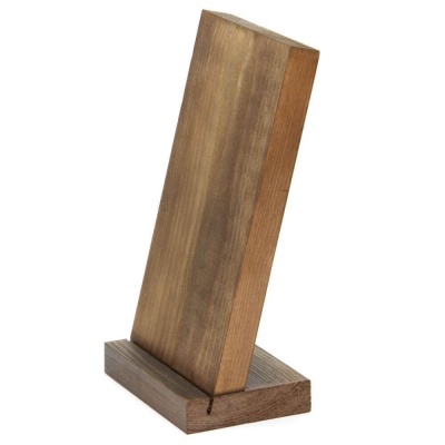 Angled Wooden Menu Holder Rustic