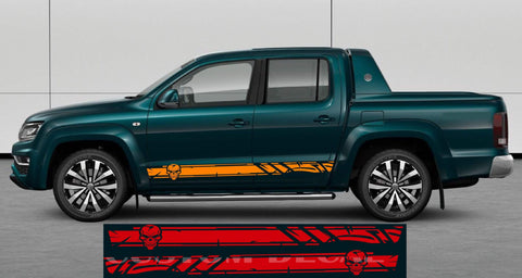 Skull Line Graphics for Volkswagen Amarok | VW Amarok Line Stickers | VW decal kit | Amarok Stickers