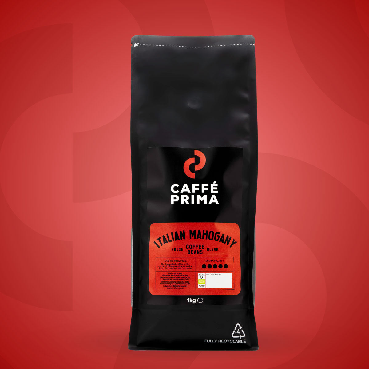 Caffé Prima Italian Mahogany Coffee Beans 1kg & 6kg