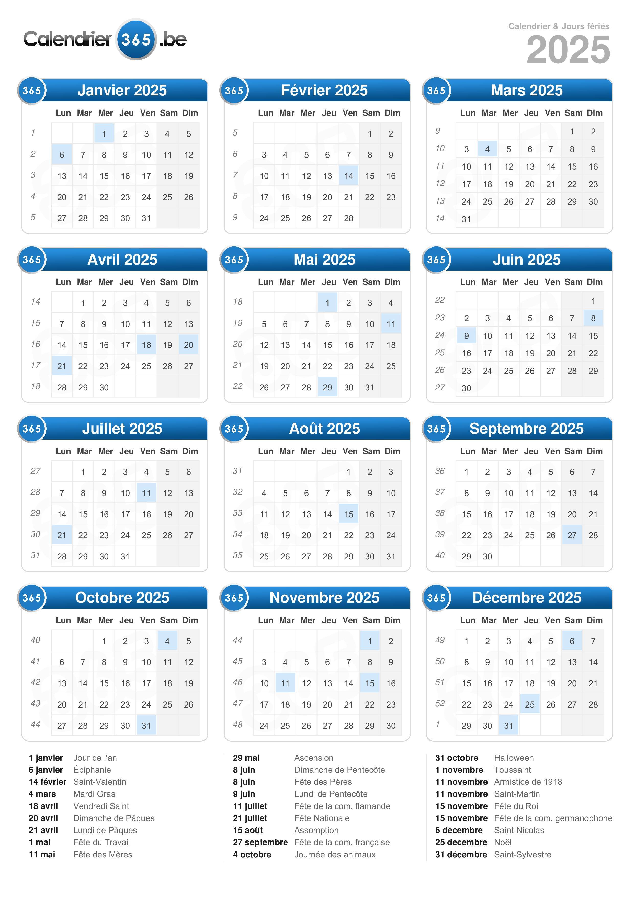 calendrier 2024 2025 avec jours fériés vacances scolaires à imprimer ...