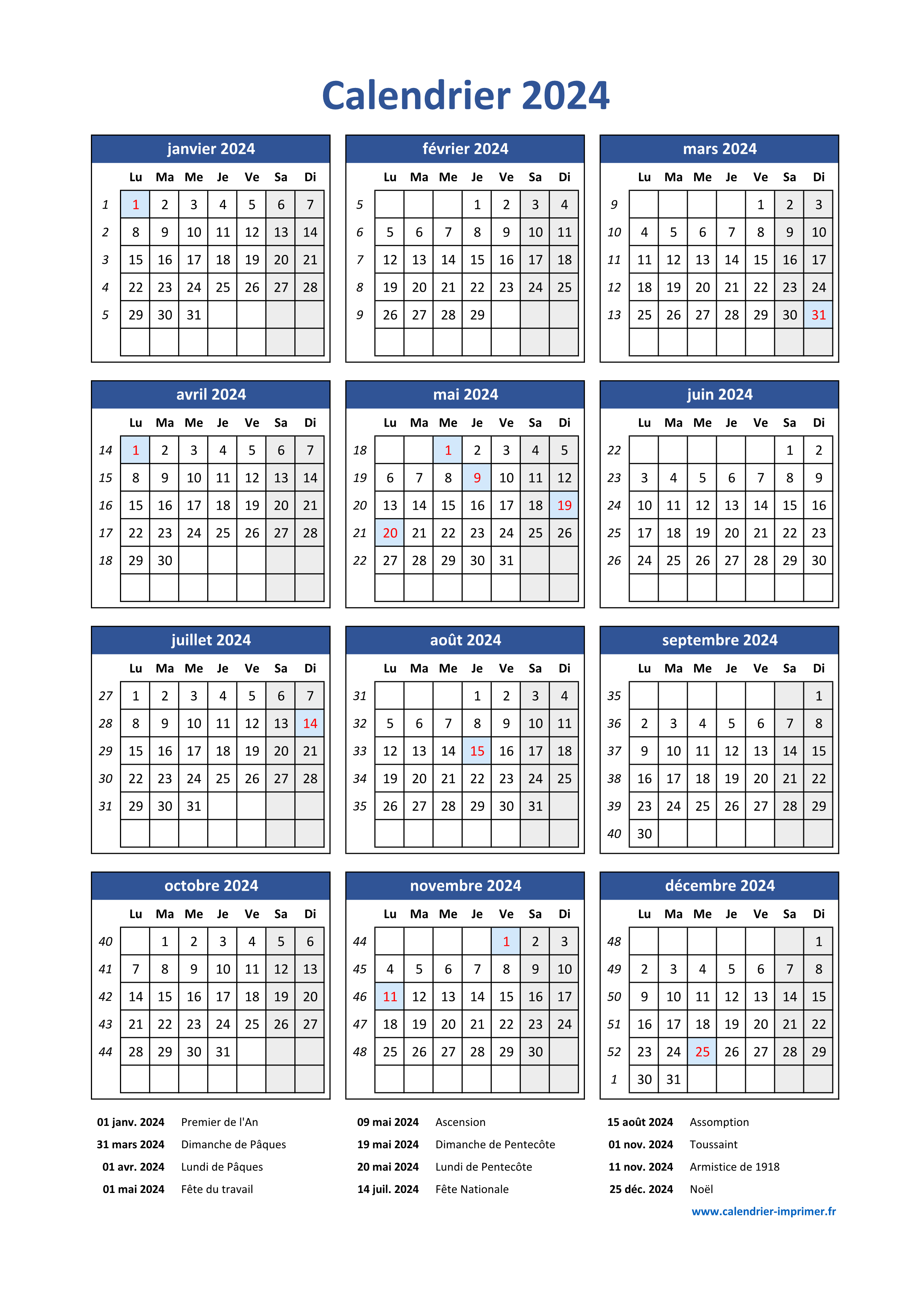 Calendrier Scolaire 2024 A Imprimer 2024 Print Calend - vrogue.co