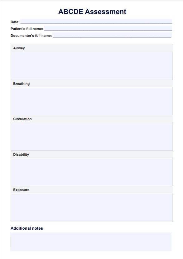 ABCDE Assessment PDF Example
