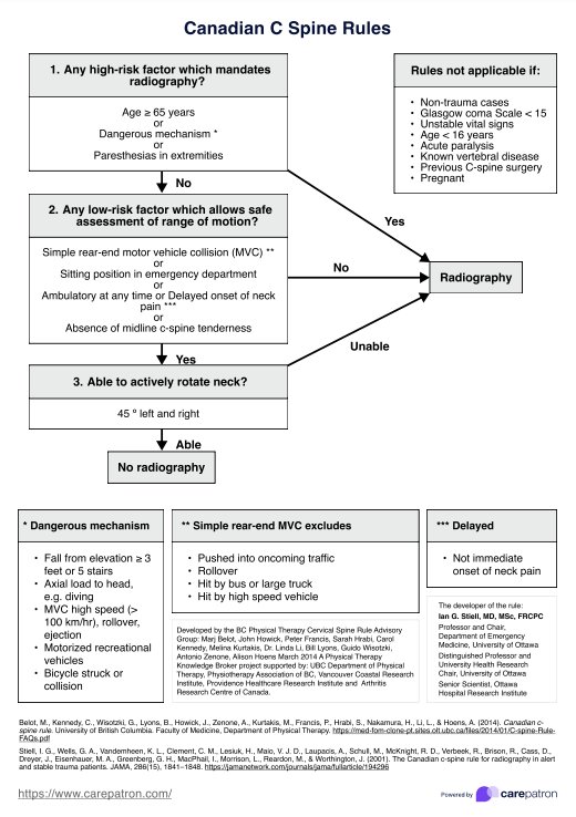 Canadian C Spine Rules PDF Example