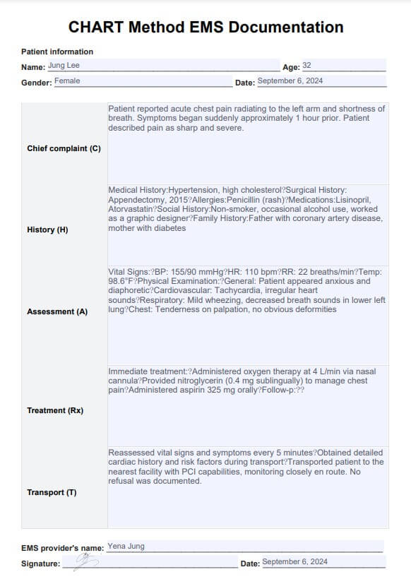 차트 메소드 EMS PDF Example