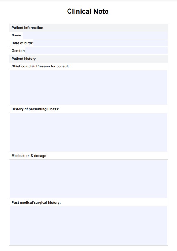 แม่แบบหมายเหตุทางคลินิก PDF Example