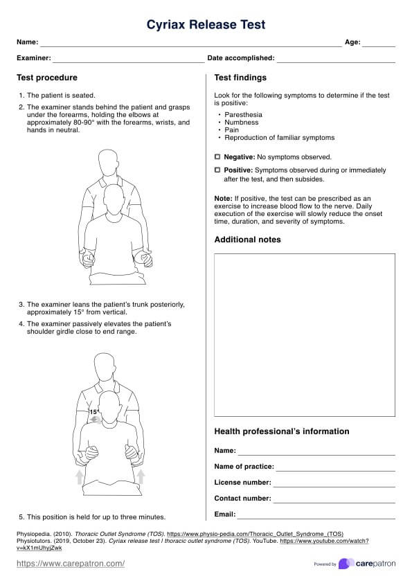 Cyriax Release Test PDF Example