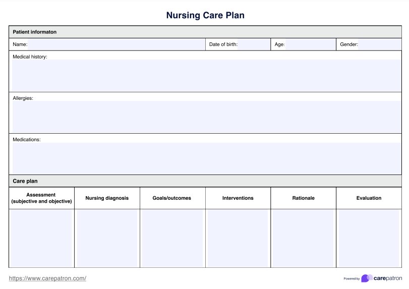 Nursing Care Plan PDF Example