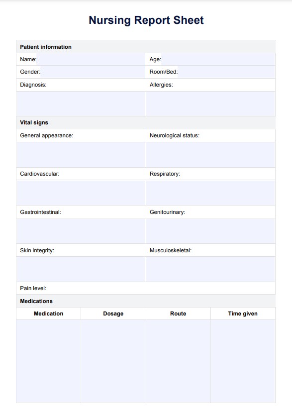 เอกสารรายงานการพยาบาล PDF Example