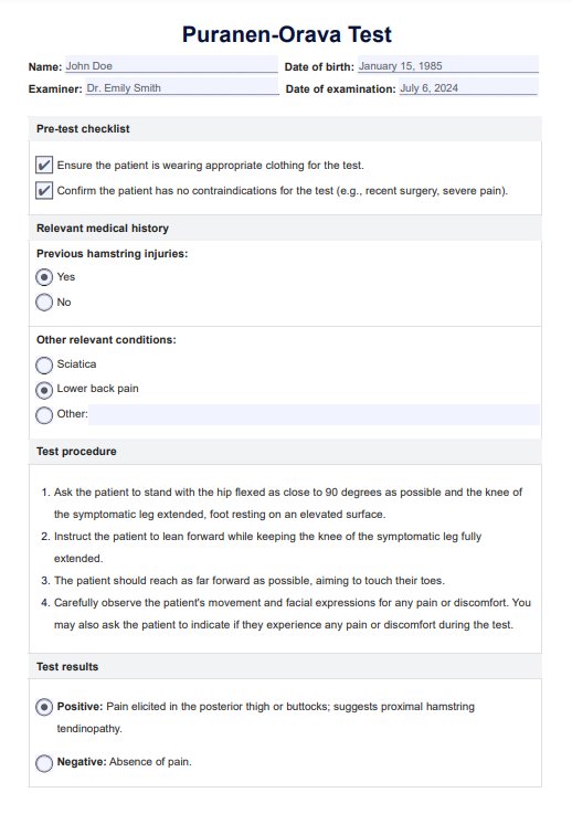 Puranen-Orava Test PDF Example