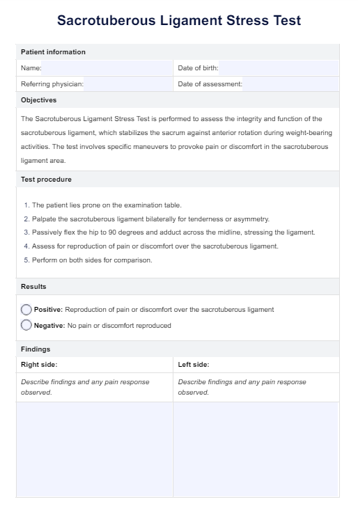 Sacrotuberous Ligament Stress Test PDF Example