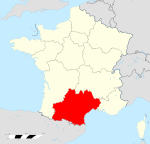 Localisation de la région Occitanie