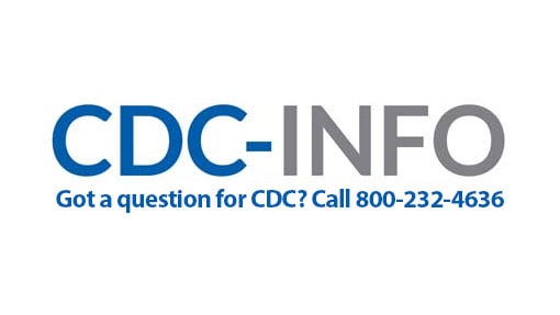 CDC-INFO logo with text that says Got a question for CDC? Call 800-232-4636