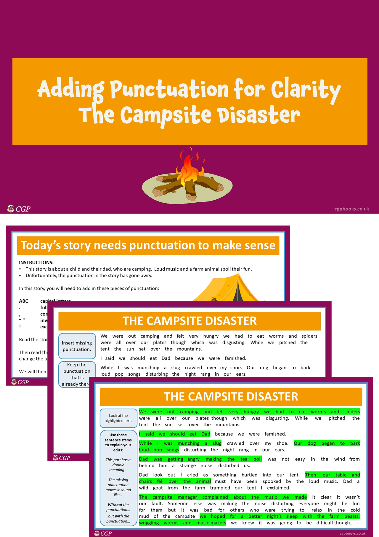 Punctuation for Clarity — The Campsite Disaster (Years 5-6)