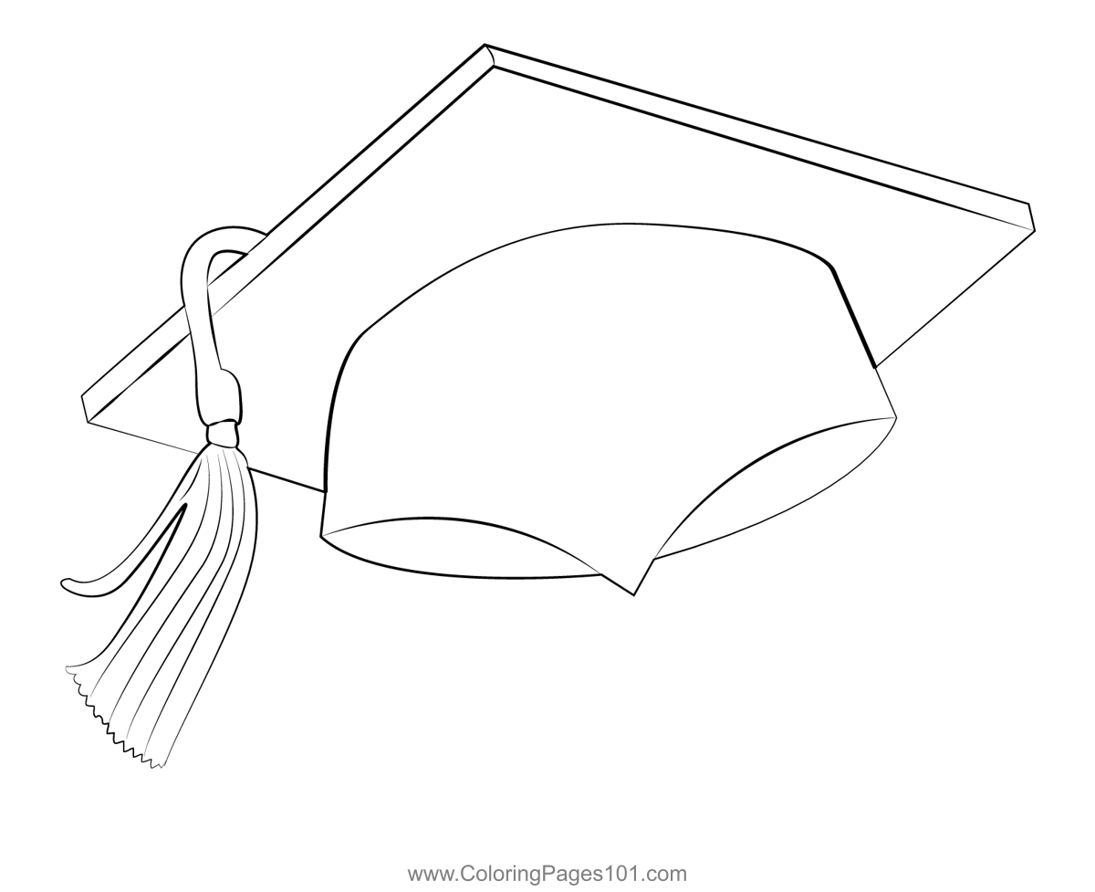 Graduation Cap Coloring Page for Kids - Free Graduation Day Printable ...