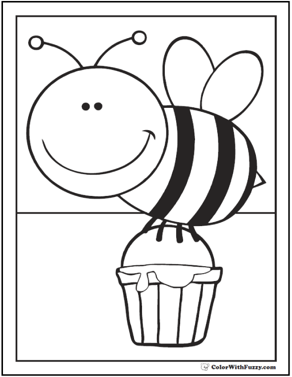 Honey Bee Coloring Pages For Adults Coloring Pages