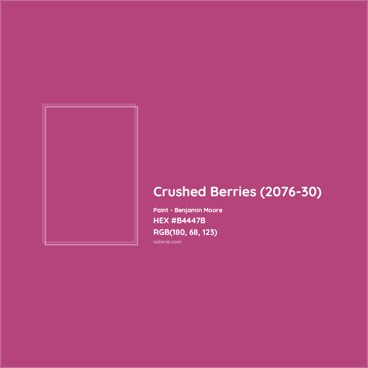 HEX #B4447B Crushed Berries (2076-30) Paint Benjamin Moore - Color Code