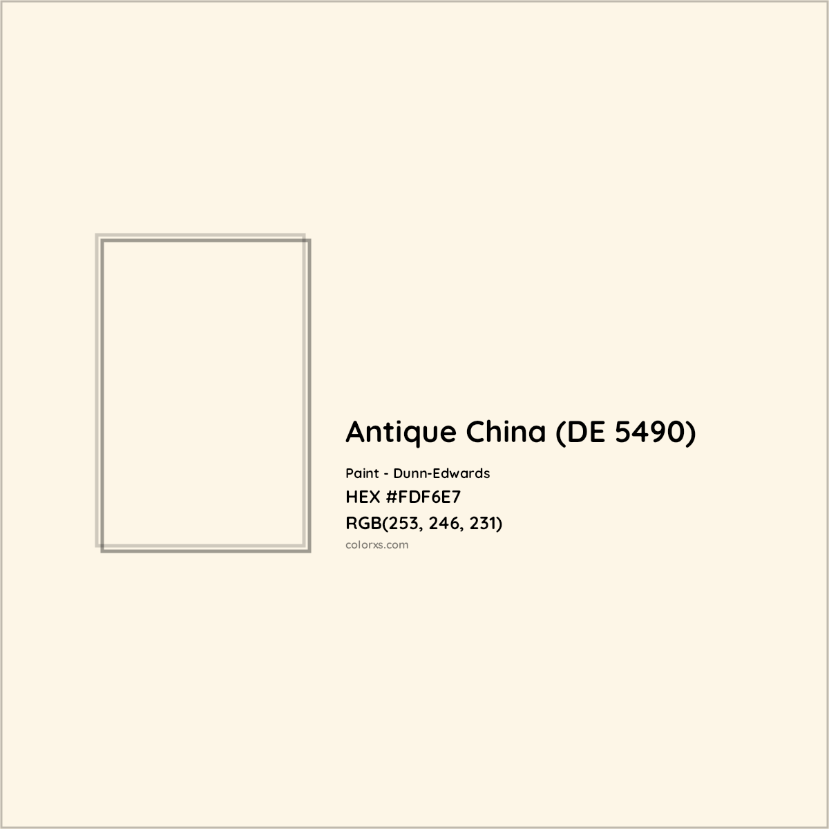 HEX #FDF6E7 Antique China (DE 5490) Paint Dunn-Edwards - Color Code