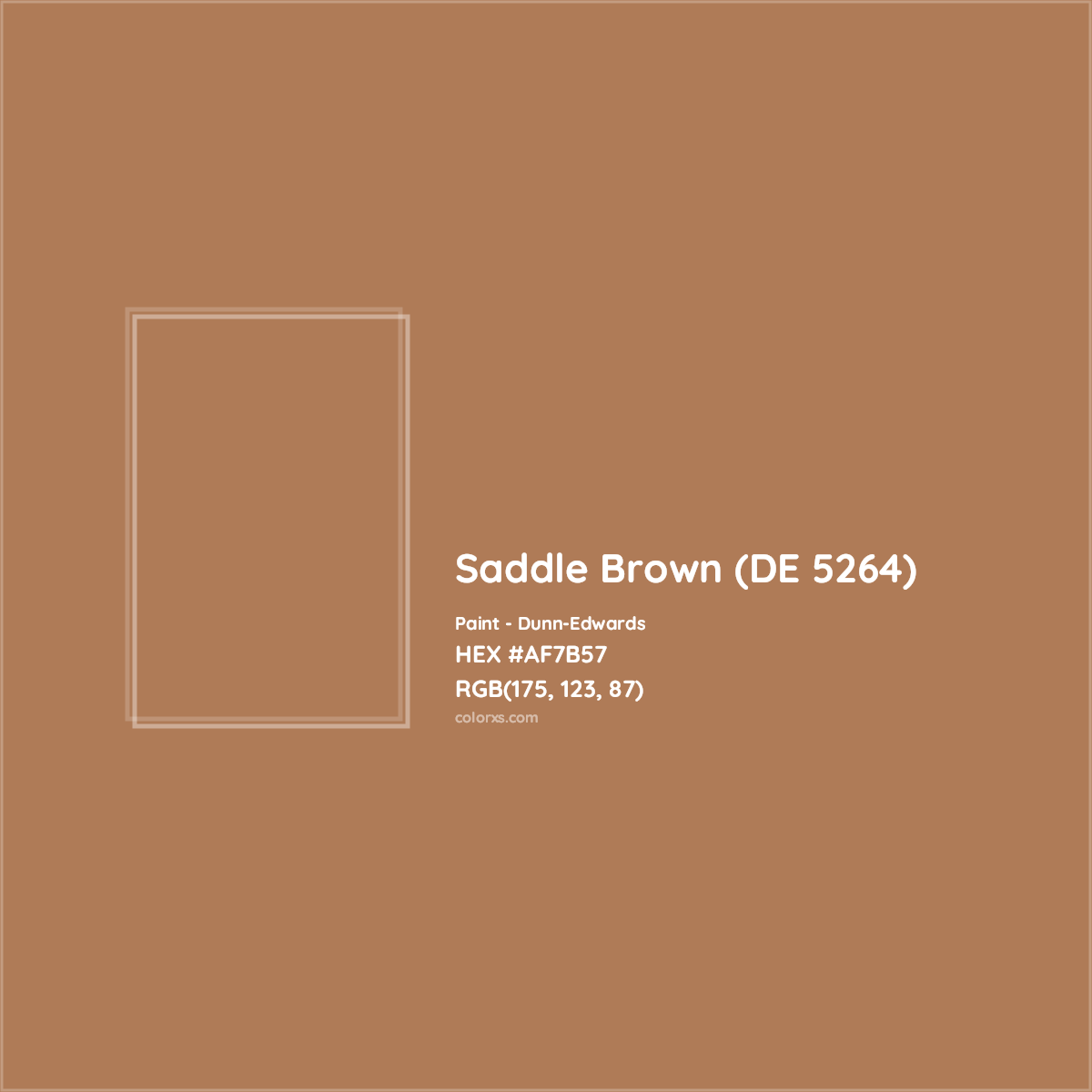 HEX #AF7B57 Saddle Brown (DE 5264) Paint Dunn-Edwards - Color Code