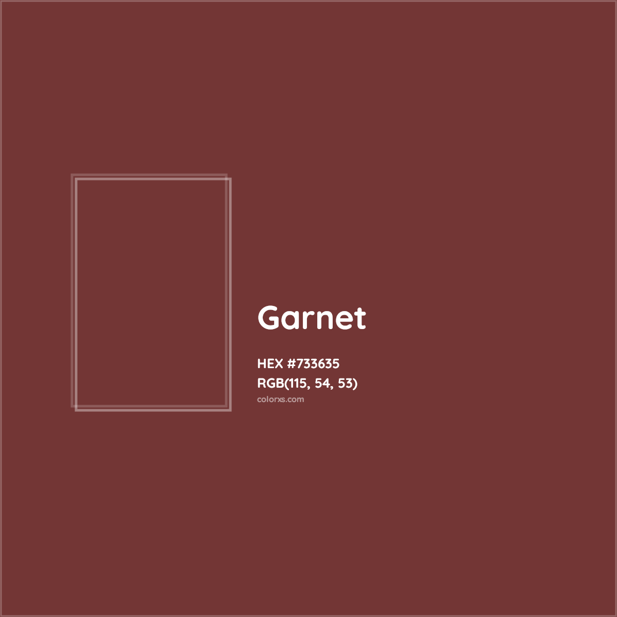 HEX #733635 Garnet Color - Color Code