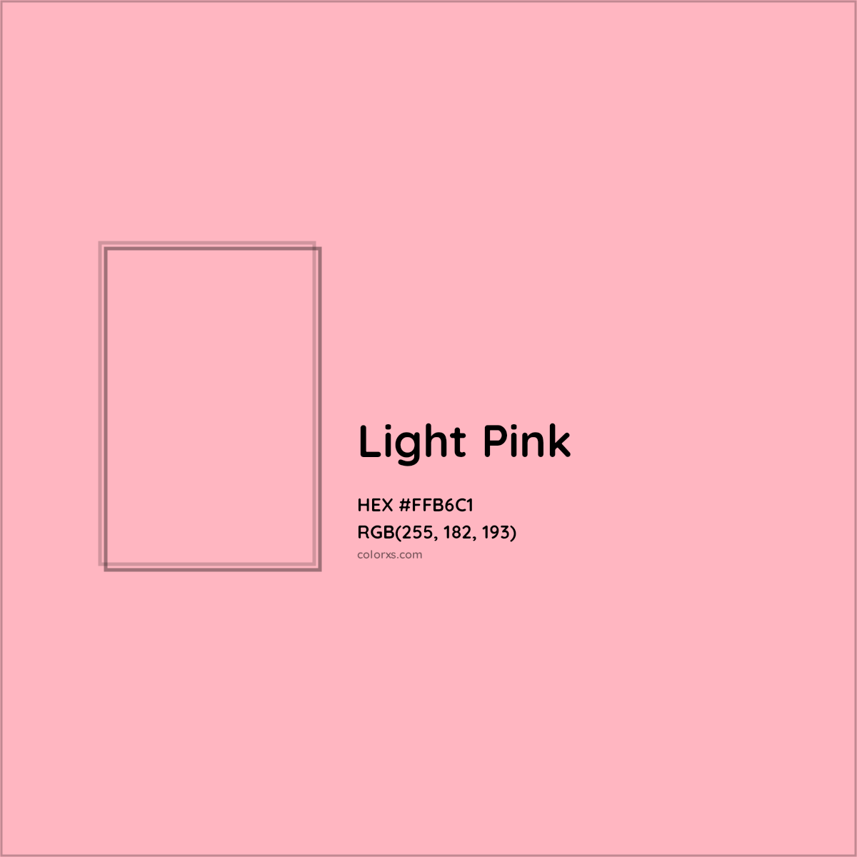 HEX #FFB6C1 Light Pink Color - Color Code