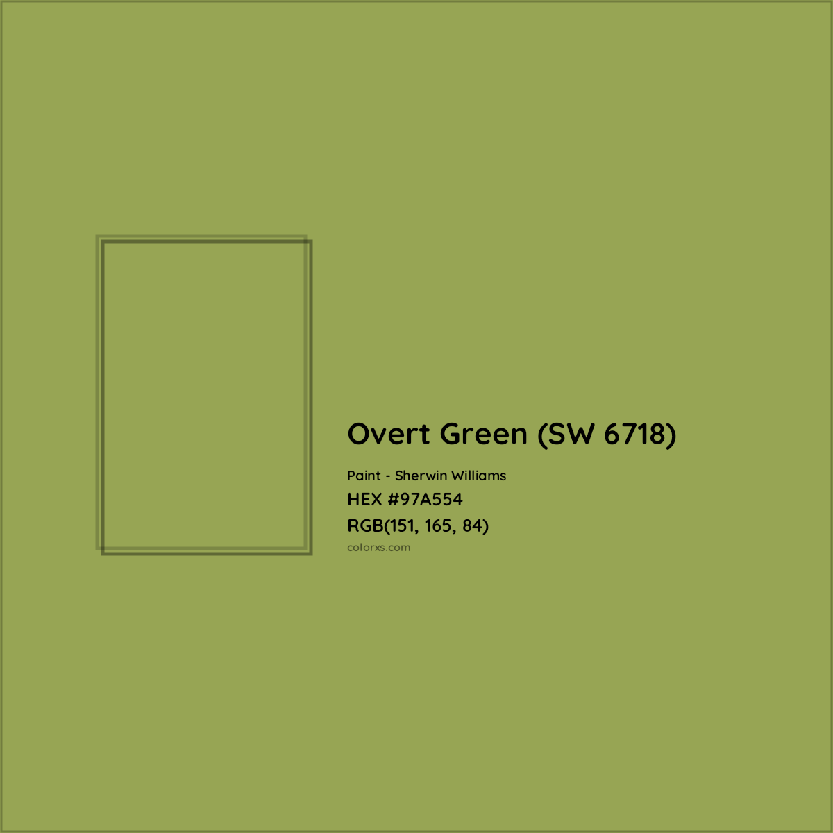 HEX #97A554 Overt Green (SW 6718) Paint Sherwin Williams - Color Code