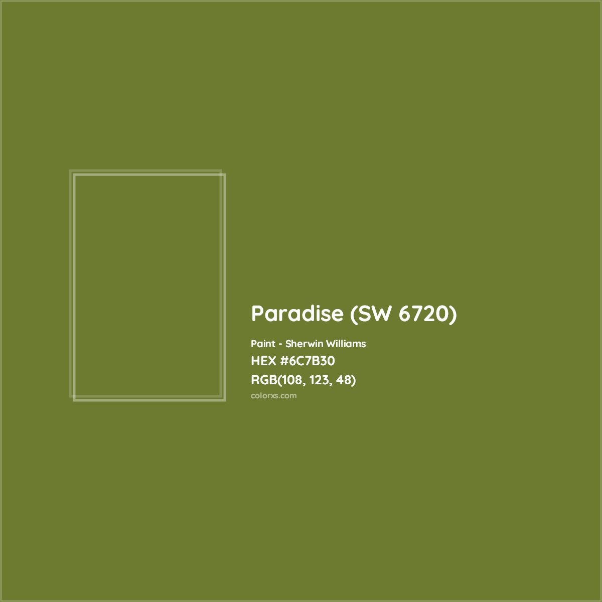 HEX #6C7B30 Paradise (SW 6720) Paint Sherwin Williams - Color Code