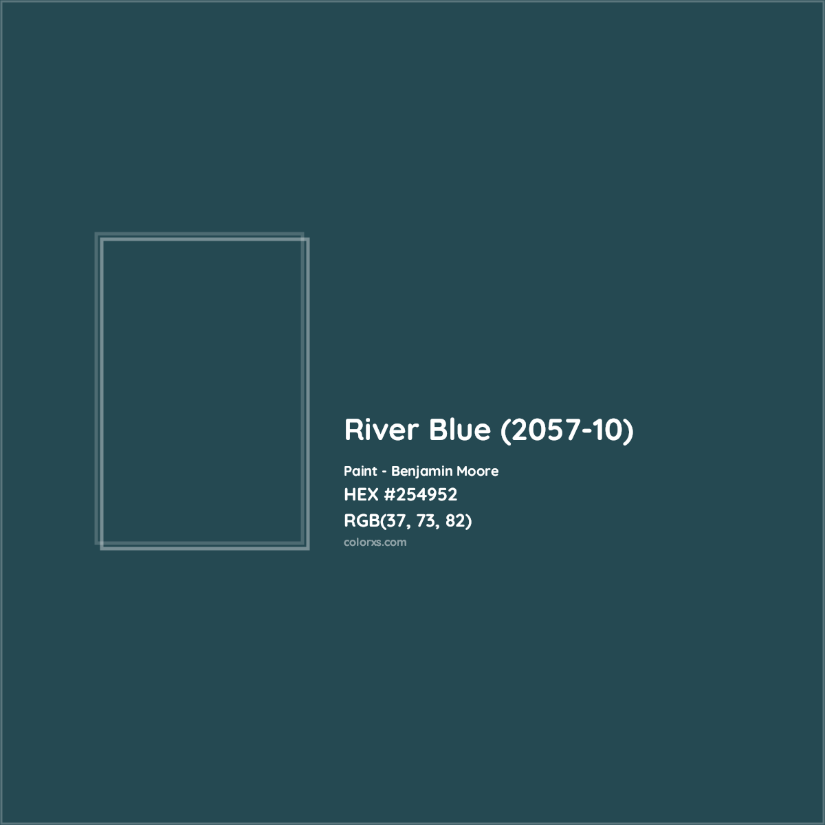 HEX #254952 River Blue (2057-10) Paint Benjamin Moore - Color Code