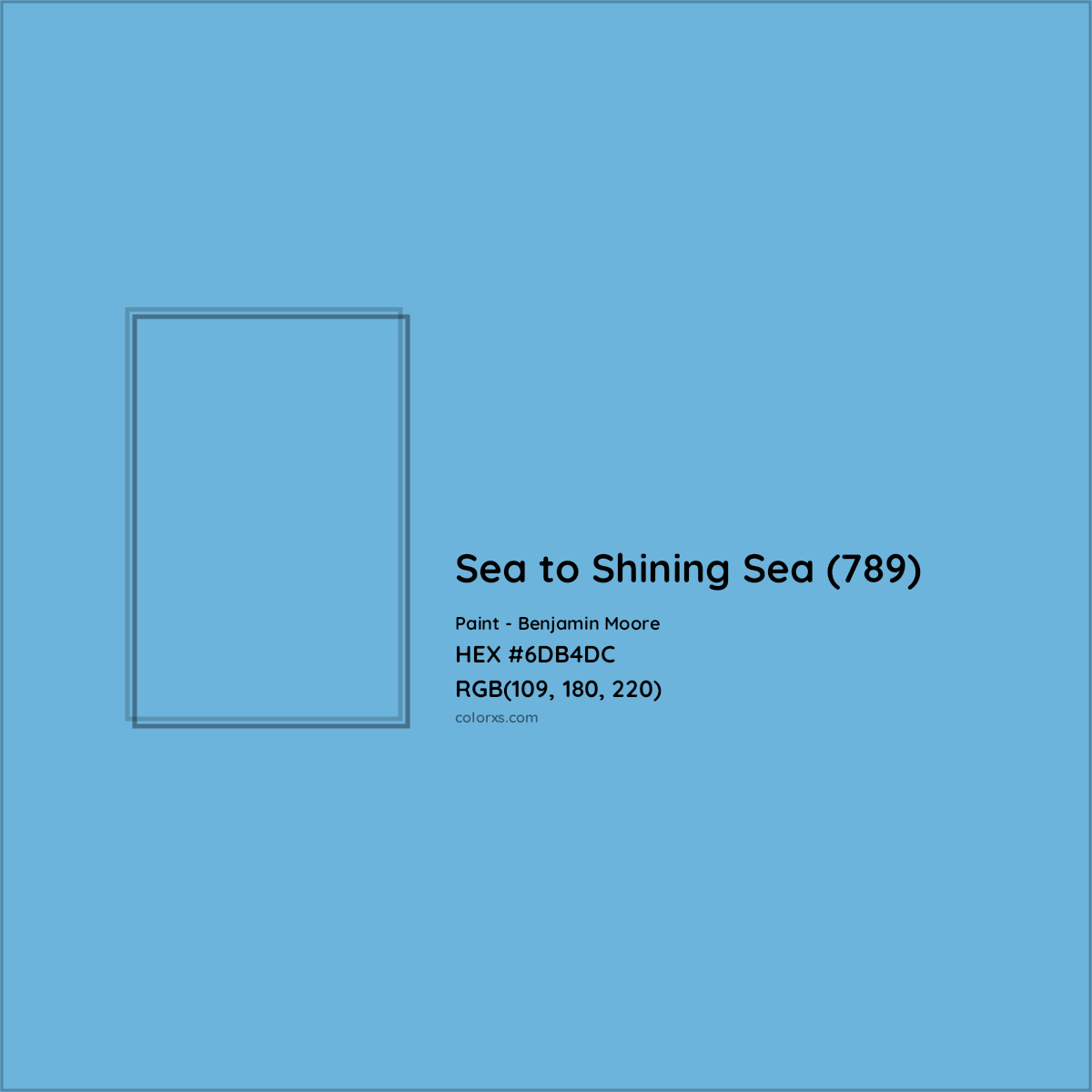 HEX #6DB4DC Sea to Shining Sea (789) Paint Benjamin Moore - Color Code