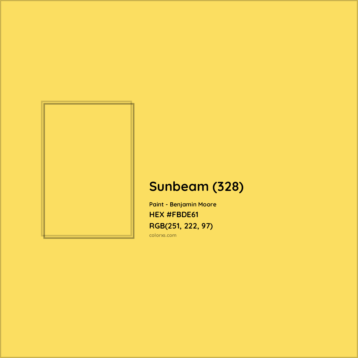 HEX #FBDE61 Sunbeam (328) Paint Benjamin Moore - Color Code