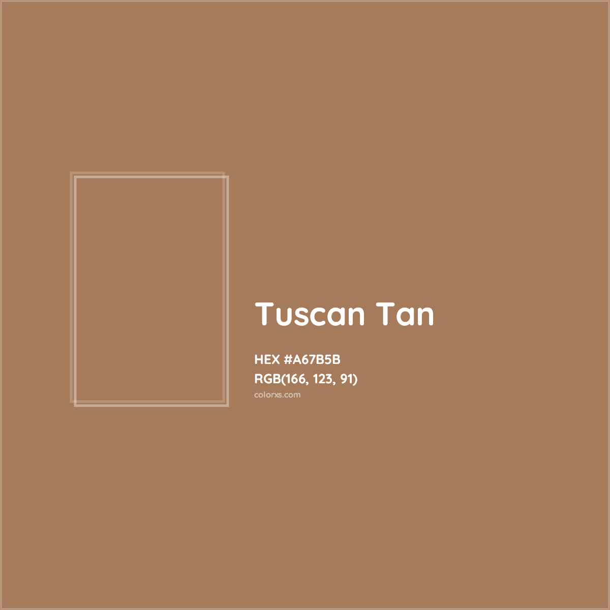 HEX #A67B5B Tuscan Tan Color - Color Code