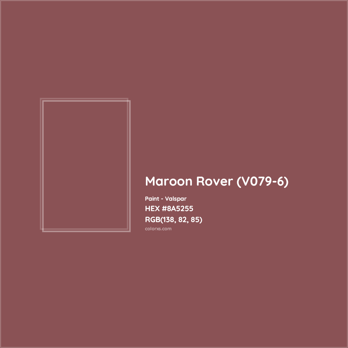 HEX #8A5255 Maroon Rover (V079-6) Paint Valspar - Color Code