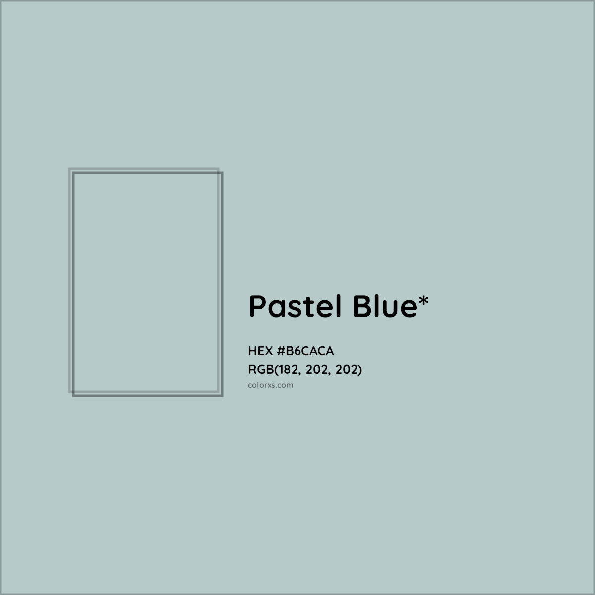 HEX #B6CACA Color Name, Color Code, Palettes, Similar Paints, Images