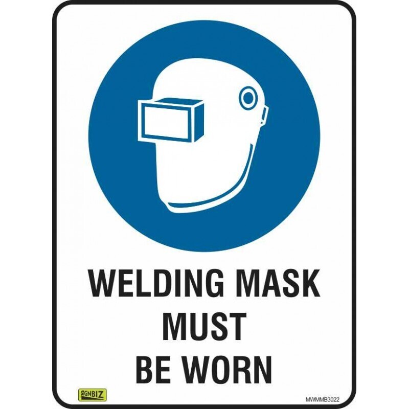 Welding Mask Must Be Warn W/Pictograph