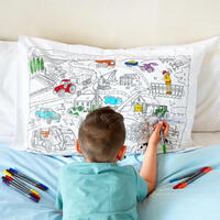 Colour and Learn Working Wheels Pillowcase