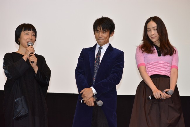 『ばしゃ馬さんとビッグマウス』初日舞台挨拶20131102、山田真歩、岡田義徳、麻生久美子