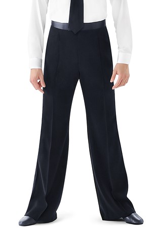 Taka Mens Tucked Satin Binding Ballroom Pants MP87-Black