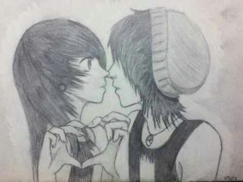 Emo Couple Drawing