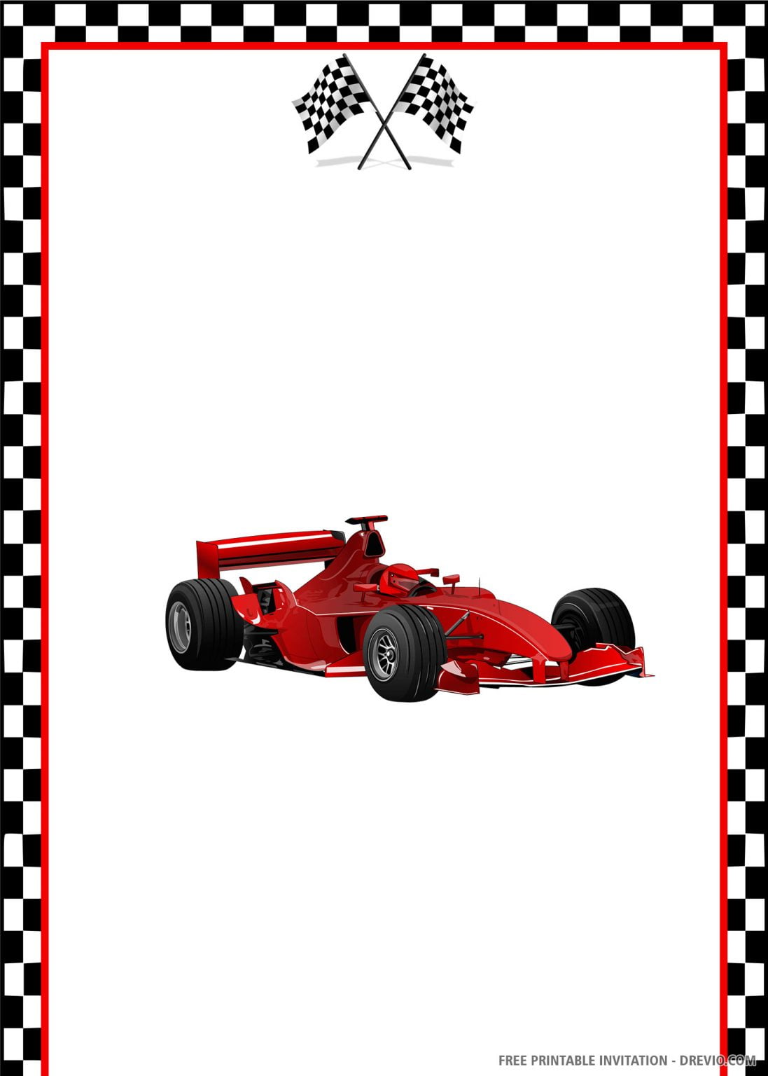 Blank Race Car Invitation Template