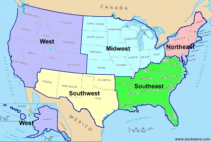 Map Of Southern United States Region - United States Map