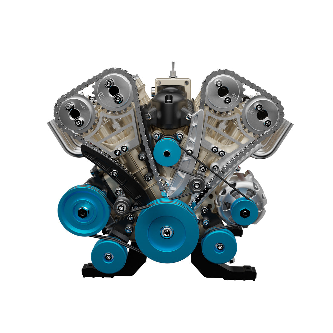 V8 Engine Model Kit that Works - Build Your Own V8 Engine - TECHING 1: 3 Full Metal V8 Car Engine Model Kit 500+Pcs