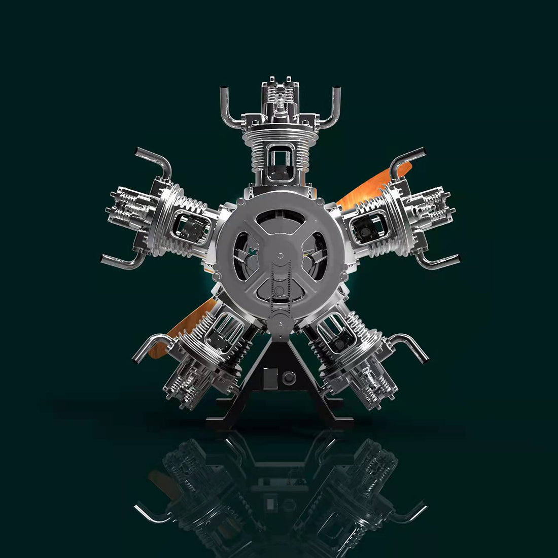 5 Cylinder Radial Engine Model Kit that Works - Build Your Own Radial Engine - TECHING 1: 6 Full Metal Radial Engine Model Kit 230+Pcs