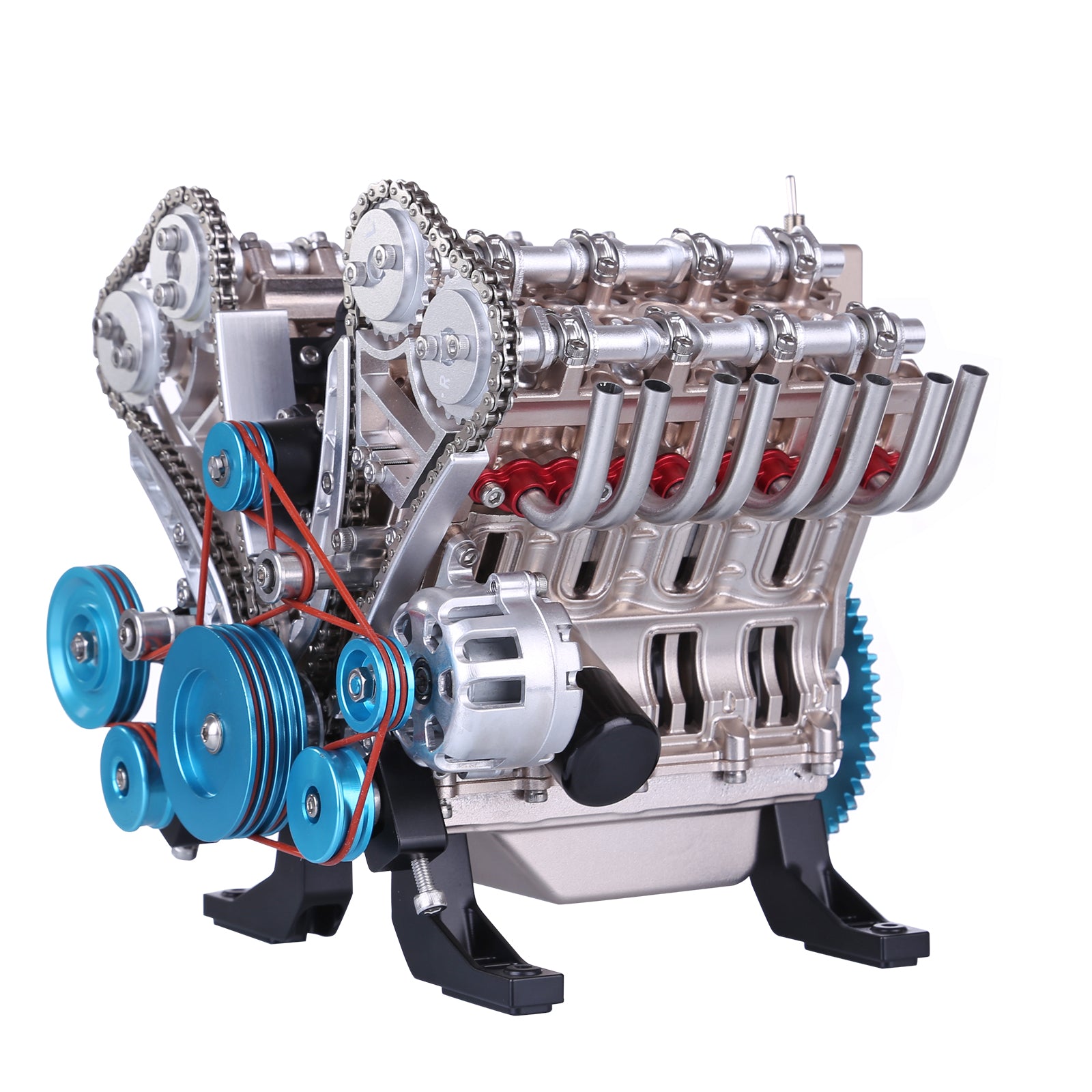 V8 Engine Model Kit that Works - Build Your Own V8 Engine - TECHING 1: 3 Full Metal V8 Car Engine Model Kit 500+Pcs