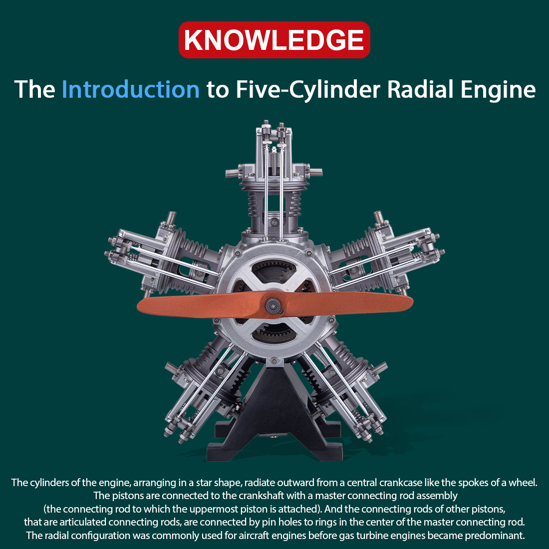 5 Cylinder Radial Engine Model Kit that Works - Build Your Own Radial Engine - TECHING 1: 6 Full Metal Radial Engine Model Kit 230+Pcs