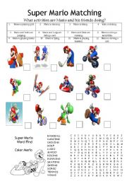 Super Mario Matching - ESL worksheet by BrokerCC