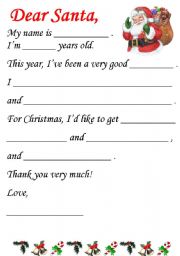 A Letter to Santa worksheets