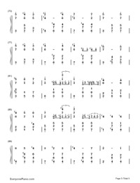 Carousel-Howl's Moving Castle Theme Numbered Musical Notation Preview 5