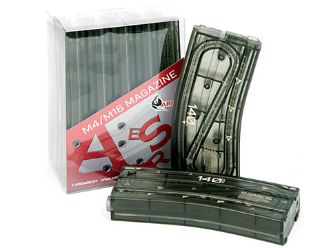 ARES 140rd Translucent M4 Mid-Cap Magazine for AEG Rifles (Package: 5 Pack)