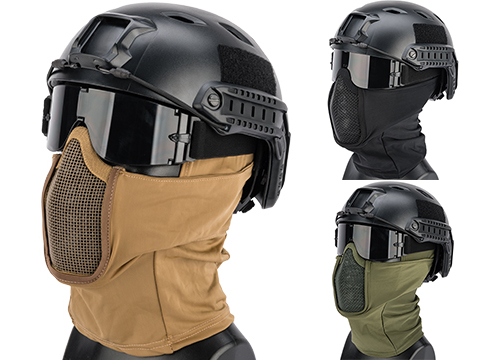 Matrix Shadow Fighter Hood Headgear w/ Mesh Mouth Protector (Color: Black)